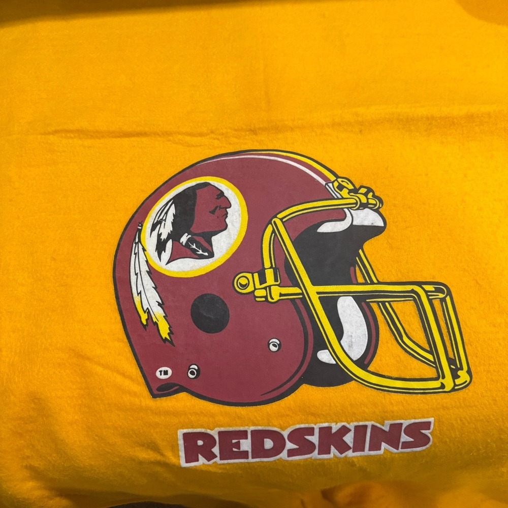 Washington Redskins Yellow Fleece Throw Blanket 56" x‎ 42" VTG